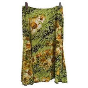 Bleeker and Mcdougal Green Floral Summer Skirt
